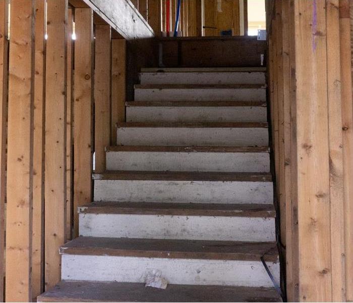 Staircase Before Fire Restoration 